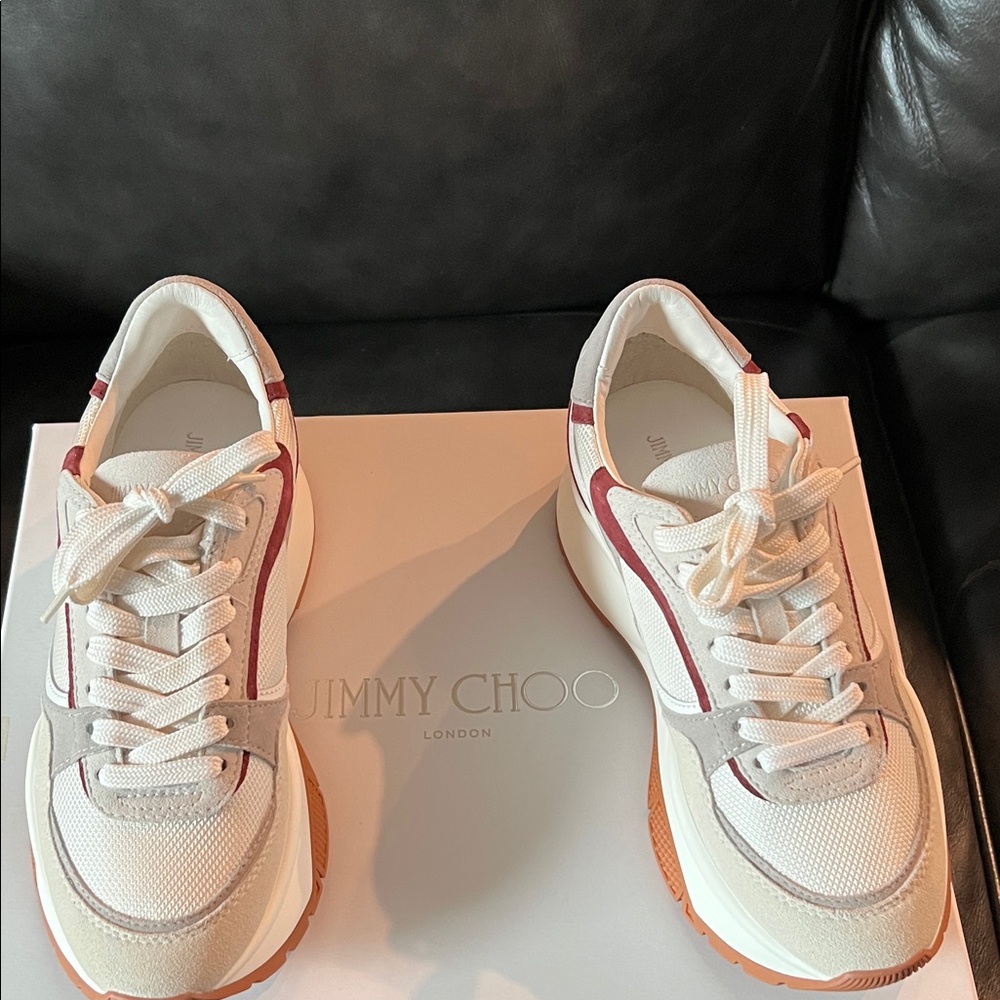 Jimmy Choo White and burgundy  brand new Women's Sneakers